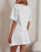 ' Golden Hour' Embroidered Top in white