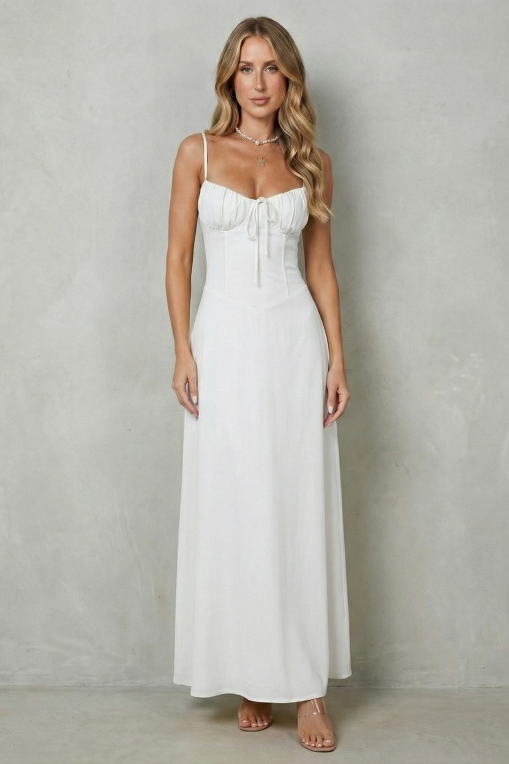Selena | Women's Soft Corset Charm Sleeveless Flowing Maxi Dress