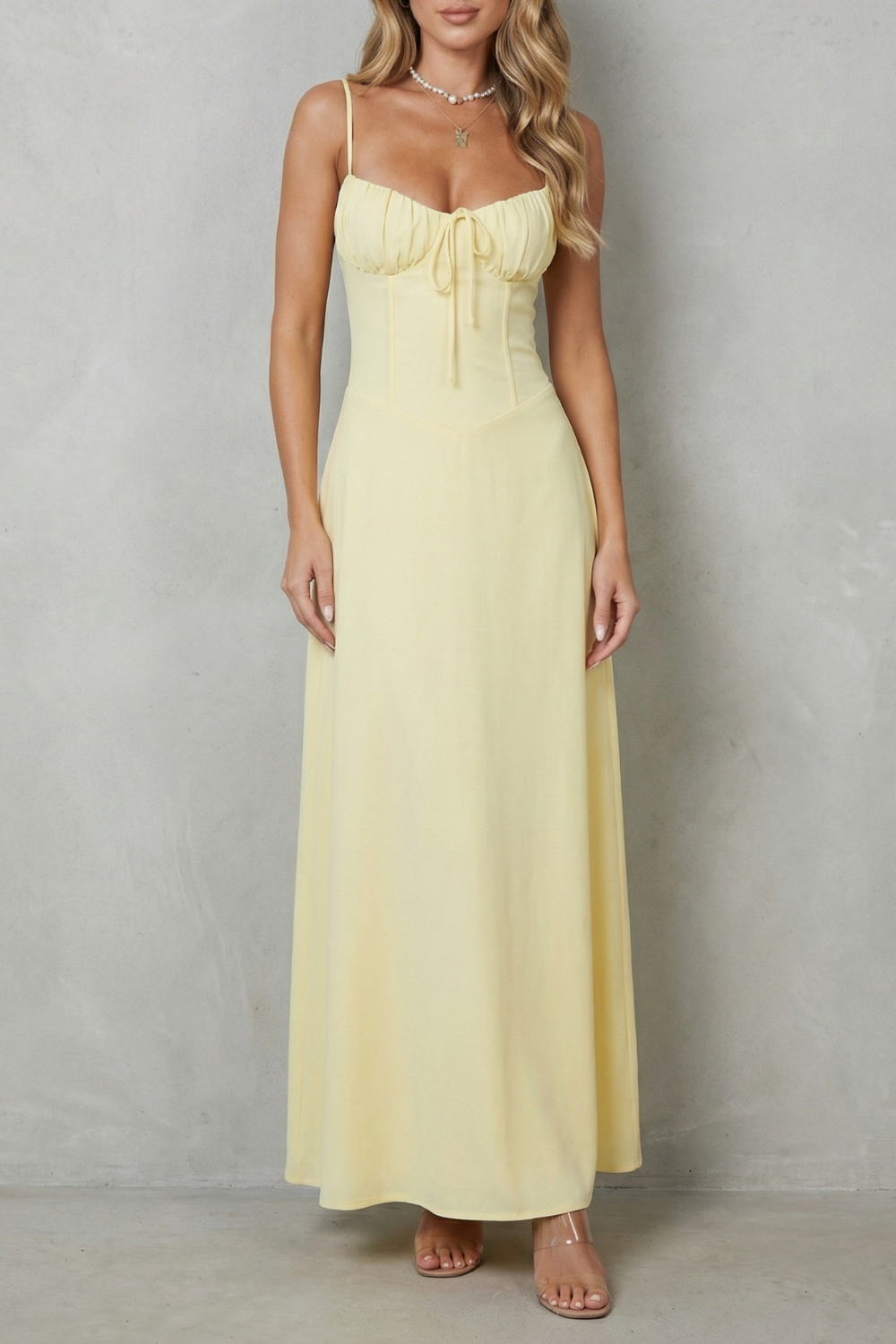 Selena | Women's Soft Corset Charm Sleeveless Flowing Maxi Dress