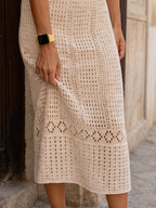 Easem | Women's Sleeveless Soft Crochet Midi Dress