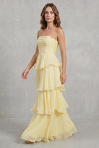Margaret | Women's Soft Cascading Layers Strapless Tiered Maxi Dress