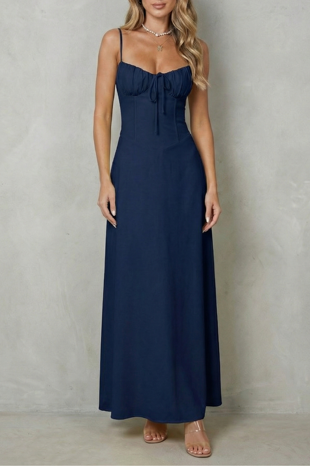 Selena | Women's Soft Corset Charm Sleeveless Flowing Maxi Dress