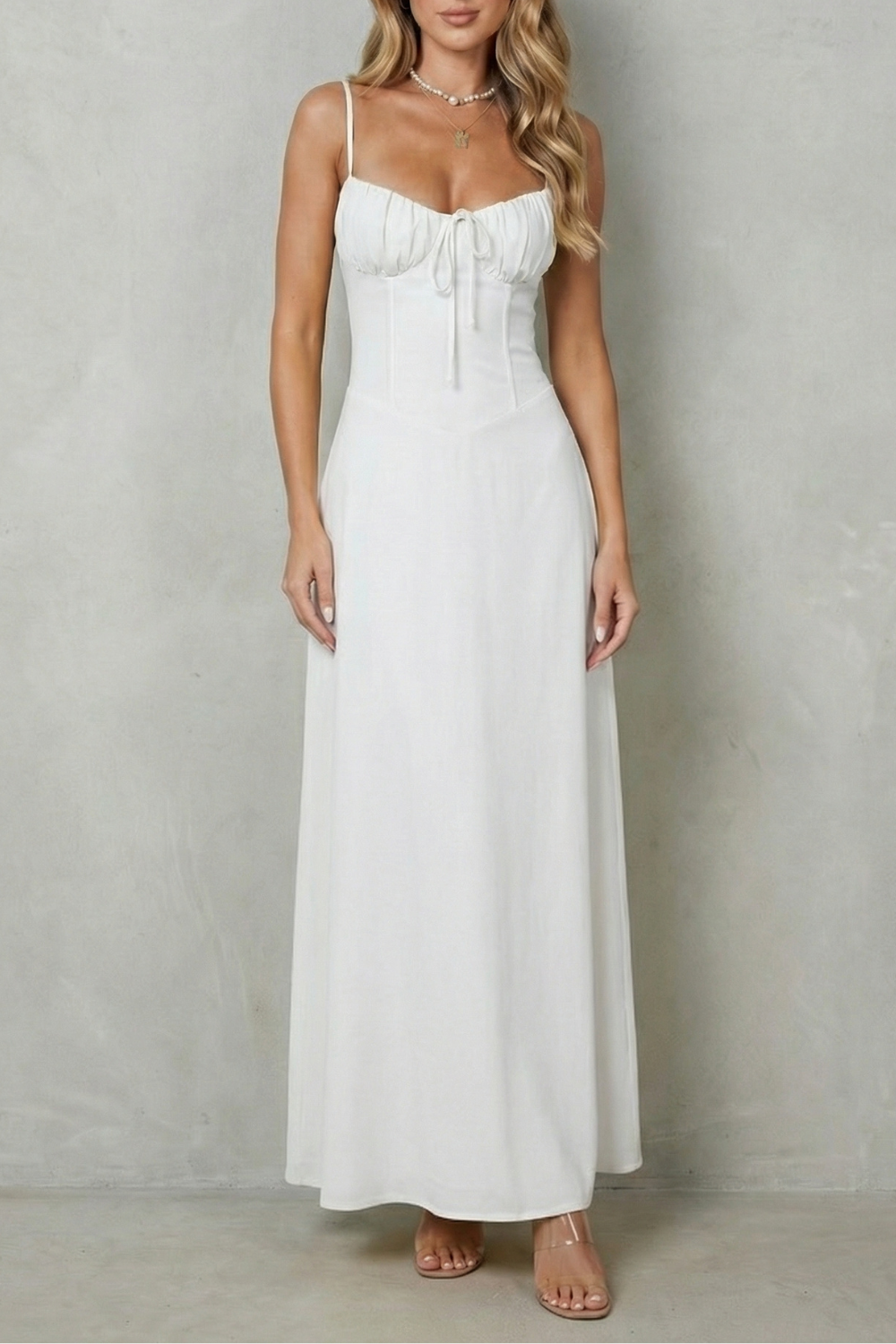 Selena | Women's Soft Corset Charm Sleeveless Flowing Maxi Dress