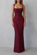 Calanthea | Women's Sequin Sculpt Glamour Maxi Dress
