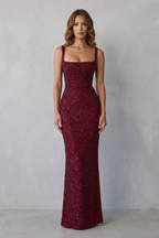 Calanthea | Women's Sequin Sculpt Glamour Maxi Dress
