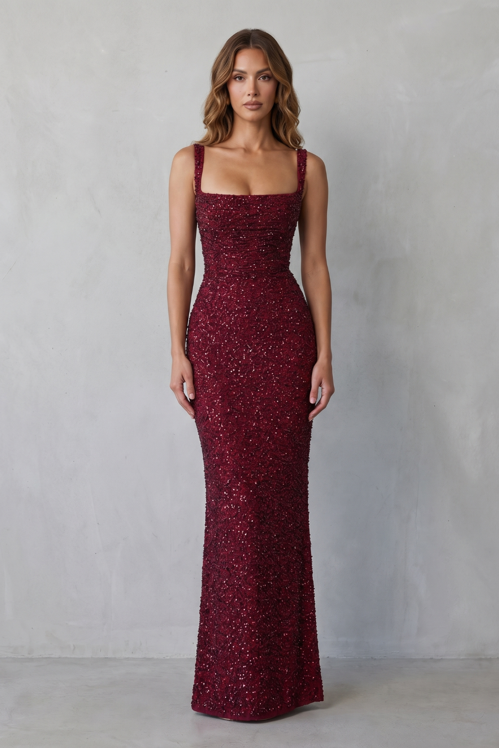 Calanthea | Women's Sequin Sculpt Glamour Maxi Dress