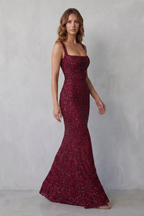 Calanthea | Women's Sequin Sculpt Glamour Maxi Dress