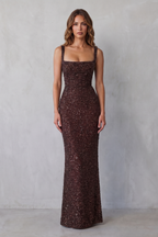 Calanthea | Women's Sequin Sculpt Glamour Maxi Dress