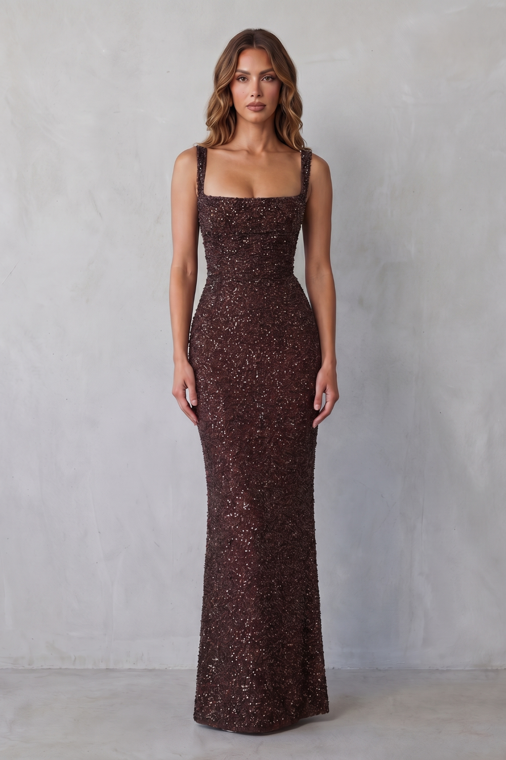 Calanthea | Women's Sequin Sculpt Glamour Maxi Dress