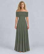Everly | Off-Shoulder Draped Flowing Maxi Dress