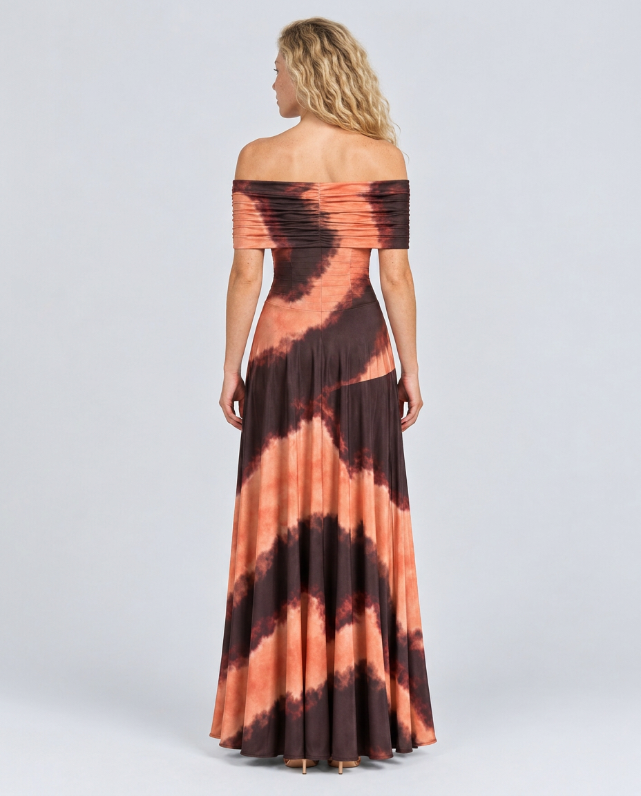 Everly | Off-Shoulder Draped Flowing Maxi Dress