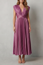 Veloria | Women's Flowing Pleated Elegance Midi Dress