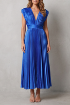 Veloria | Women's Flowing Pleated Elegance Midi Dress