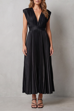 Veloria | Women's Flowing Pleated Elegance Midi Dress