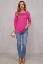 Mona | Pleated 3/4 Sleeve Top