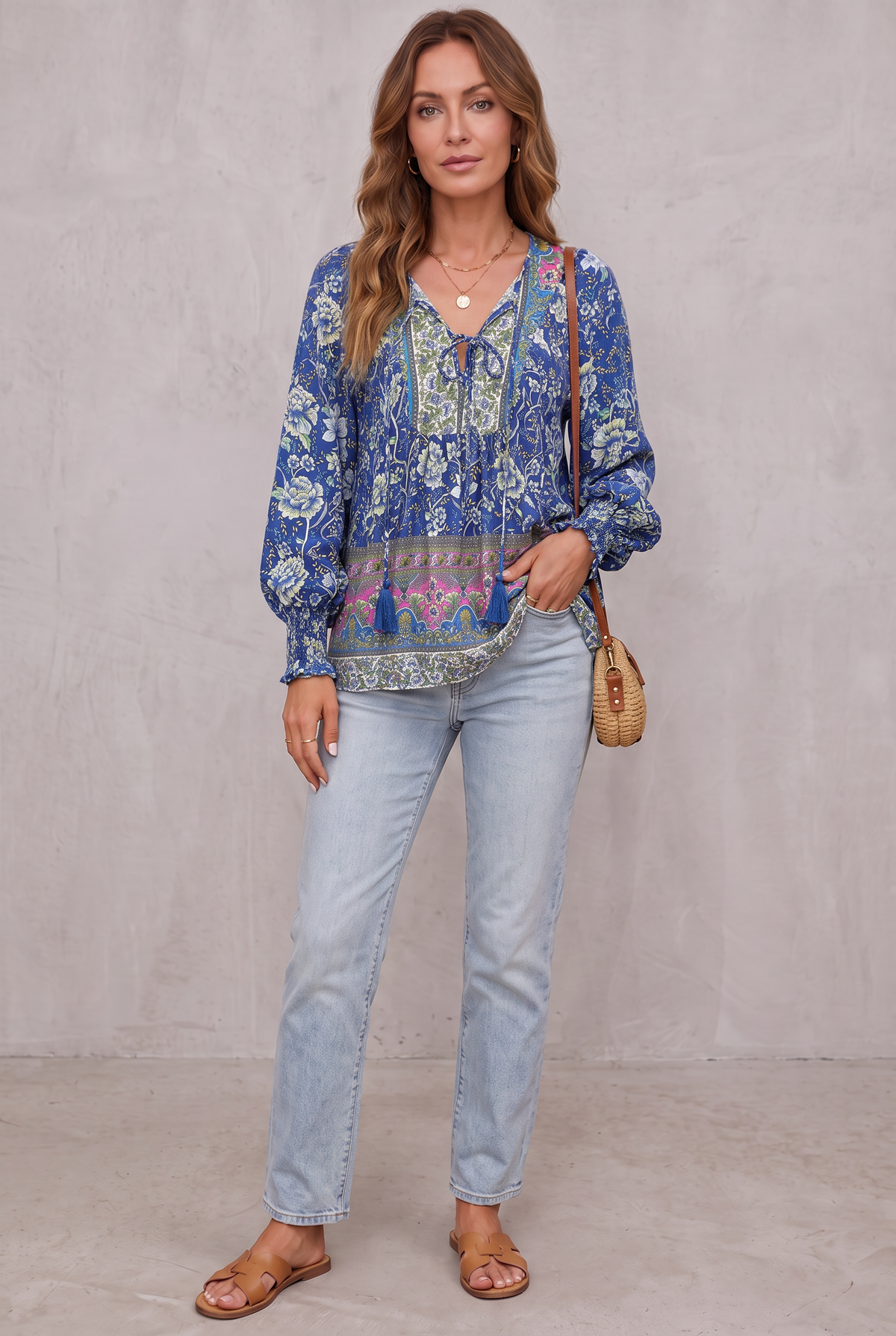 Hoya | Bohemian Blouse with Flowers