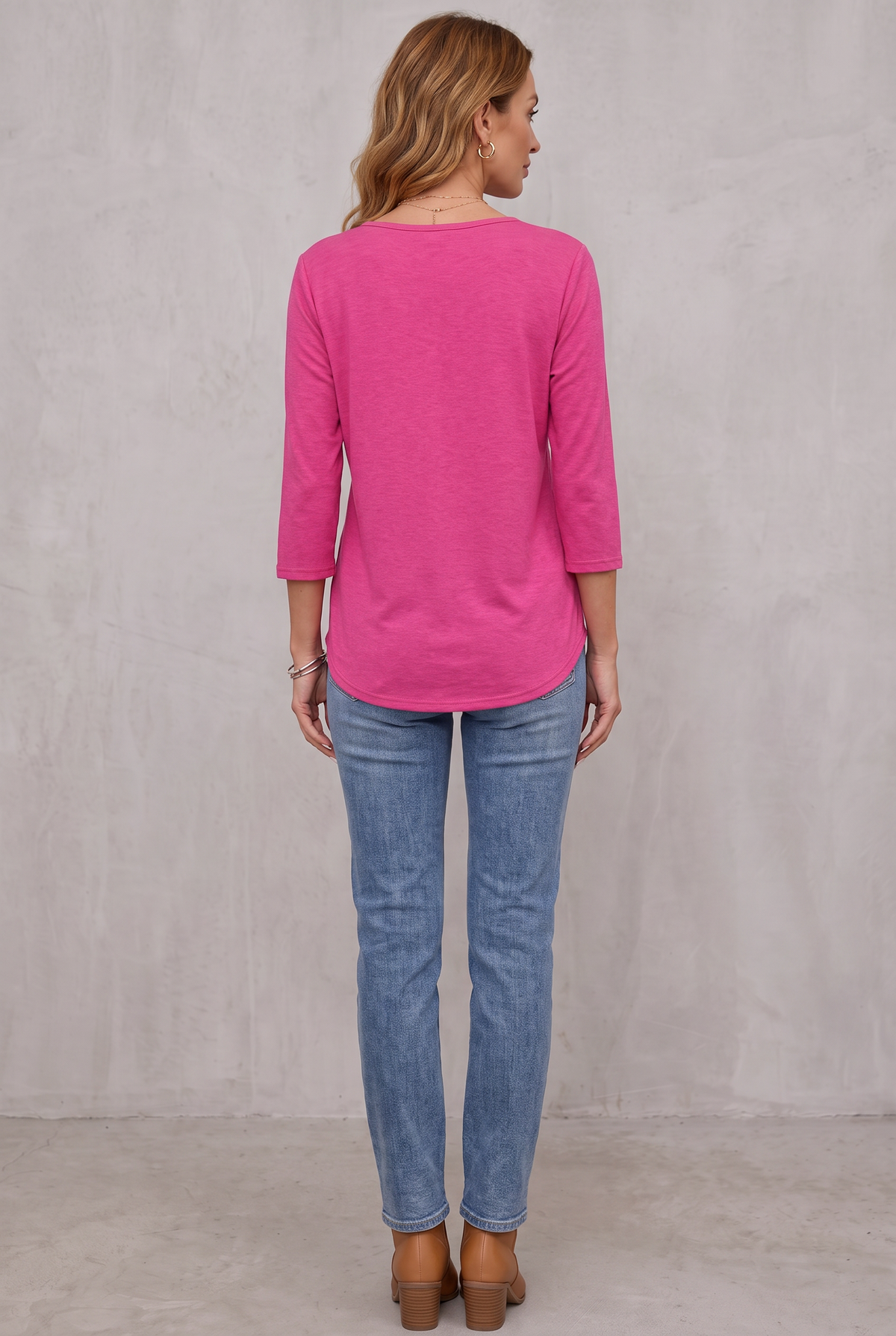 Mona | Pleated 3/4 Sleeve Top