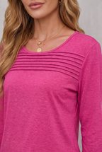 Mona | Pleated 3/4 Sleeve Top