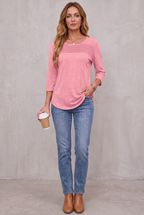 Mona | Pleated 3/4 Sleeve Top