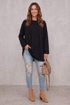 Sophie Laurent | Relaxed Long Sleeve Tunic Top For Women