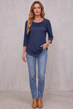 Mona | Pleated 3/4 Sleeve Top