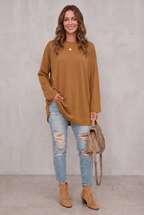 Sophie Laurent | Relaxed Long Sleeve Tunic Top For Women
