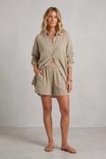 Brooke Lawson | Linen-Look Shirt & Shorts Set For Women