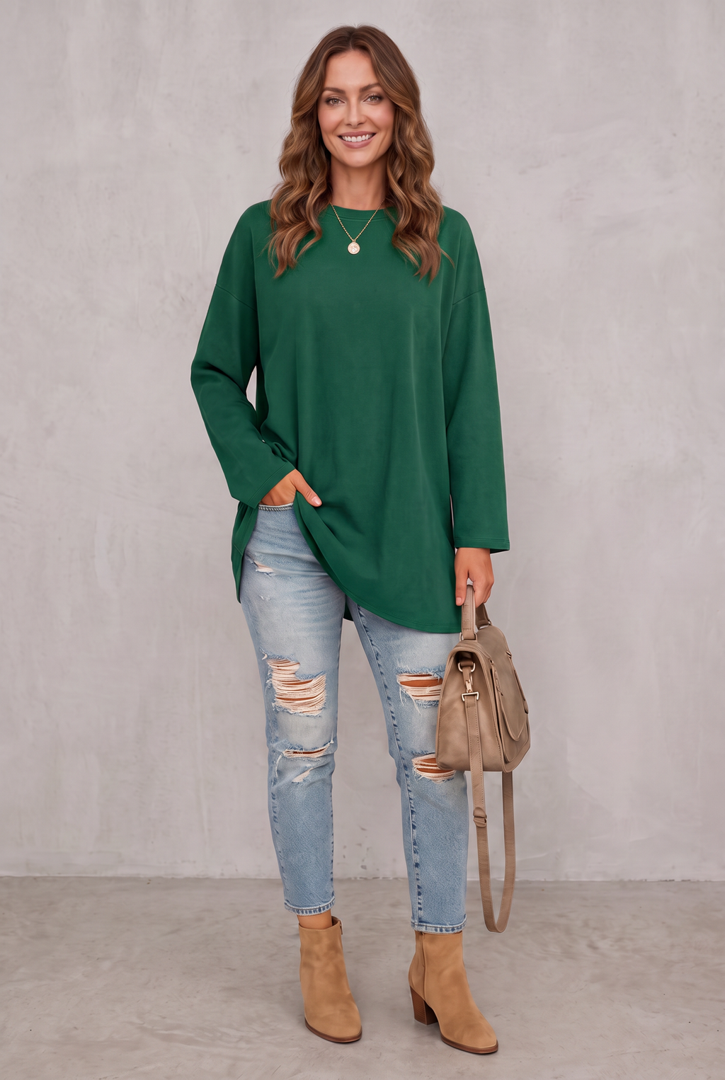 Sophie Laurent | Relaxed Long Sleeve Tunic Top For Women