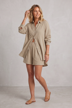 Brooke Lawson | Linen-Look Shirt & Shorts Set For Women