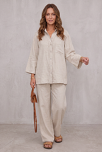 Charlotte Reid | Linen Look Two-Piece Set For Women