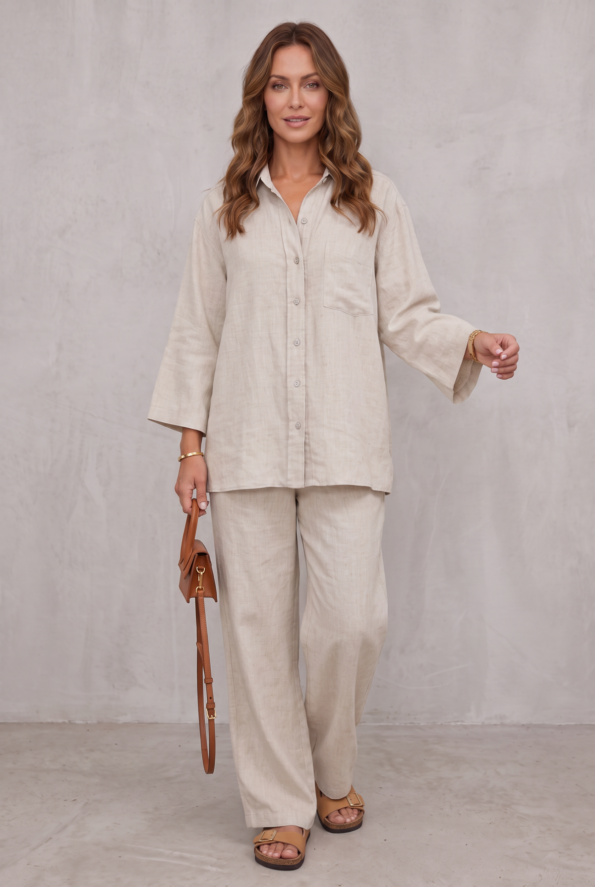 Charlotte Reid | Linen Look Two-Piece Set For Women