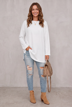 Sophie Laurent | Relaxed Long Sleeve Tunic Top For Women