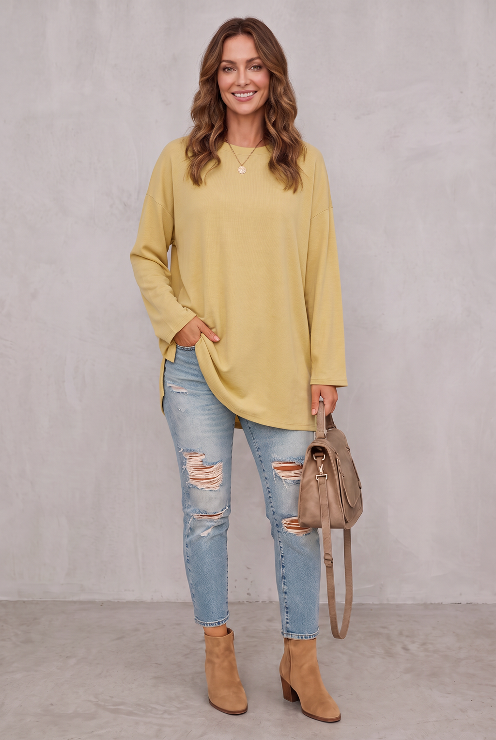 Sophie Laurent | Relaxed Long Sleeve Tunic Top For Women