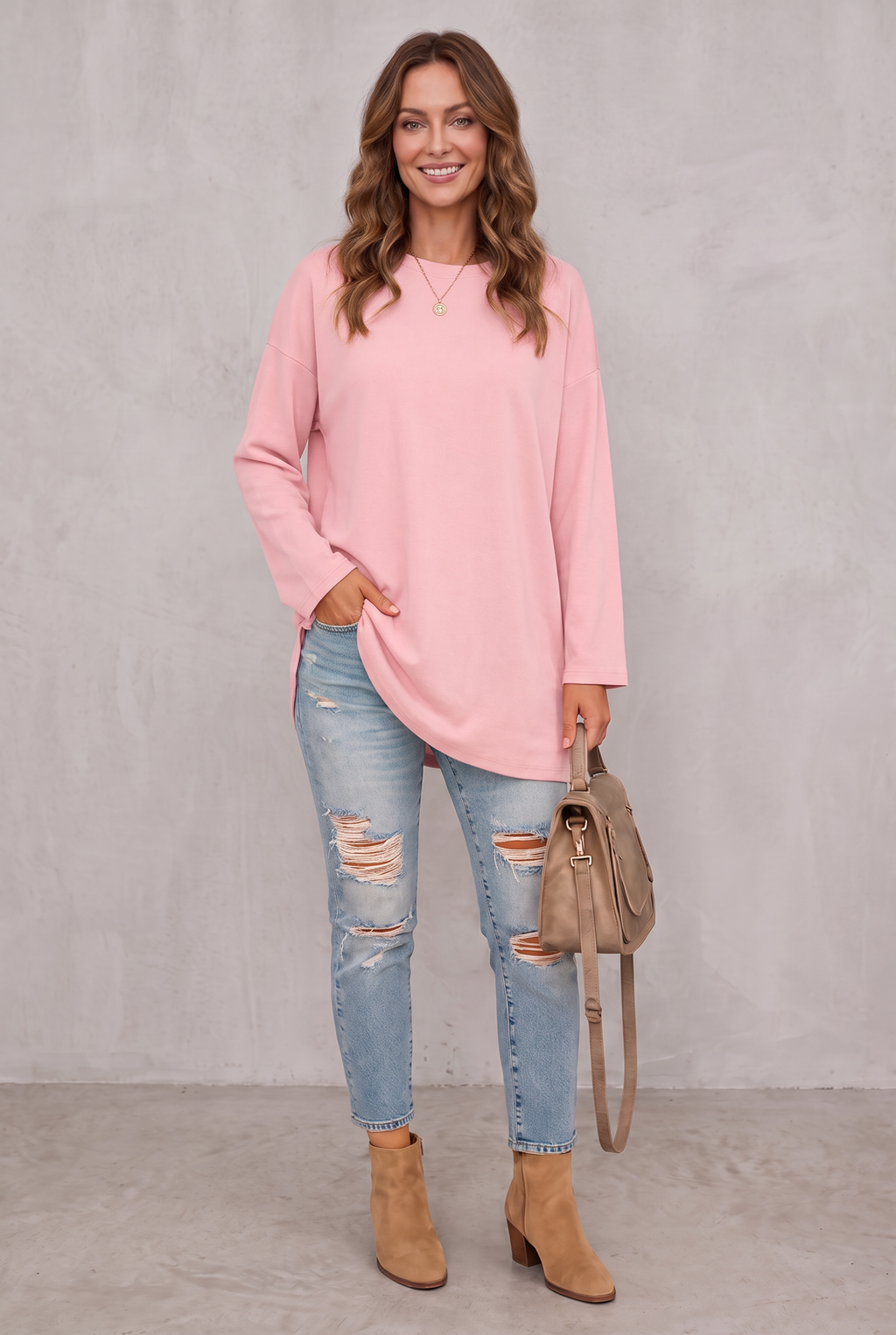 Sophie Laurent | Relaxed Long Sleeve Tunic Top For Women