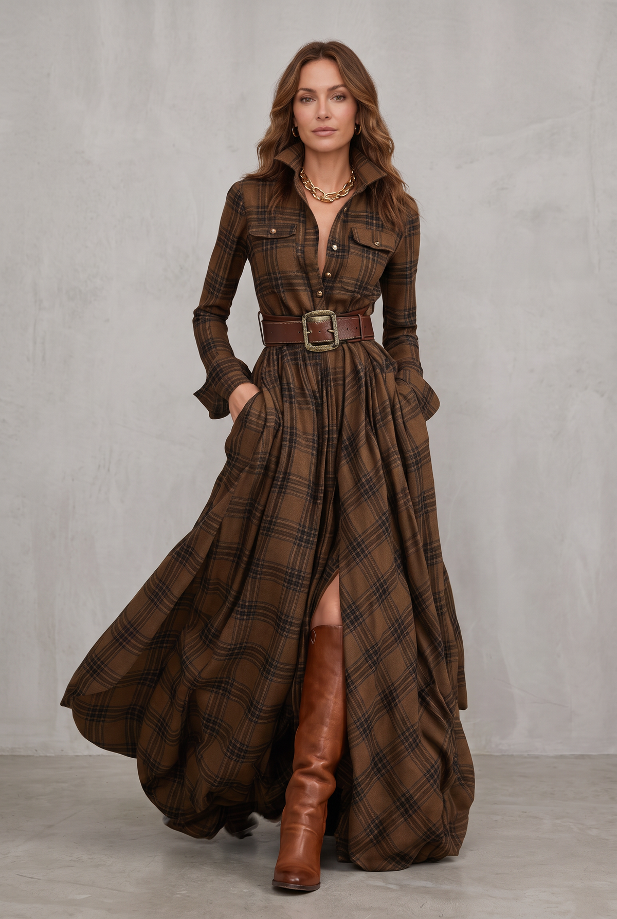 Lauren | Classic Belted Button-Up Shirt Dress