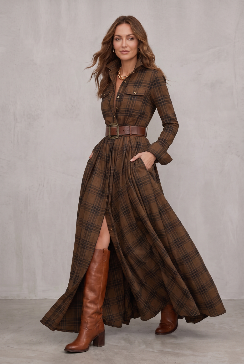 Lauren | Classic Belted Button-Up Shirt Dress