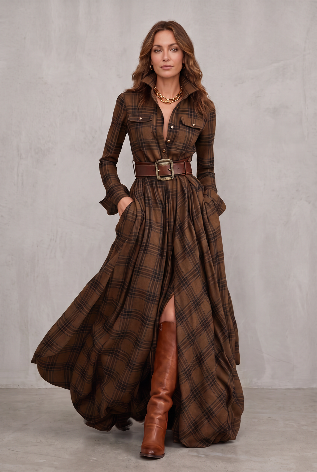 Lauren | Classic Belted Button-Up Shirt Dress