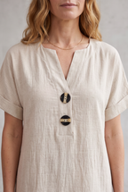 Mia Walker | Casual Linen Look Midi Dress For Women