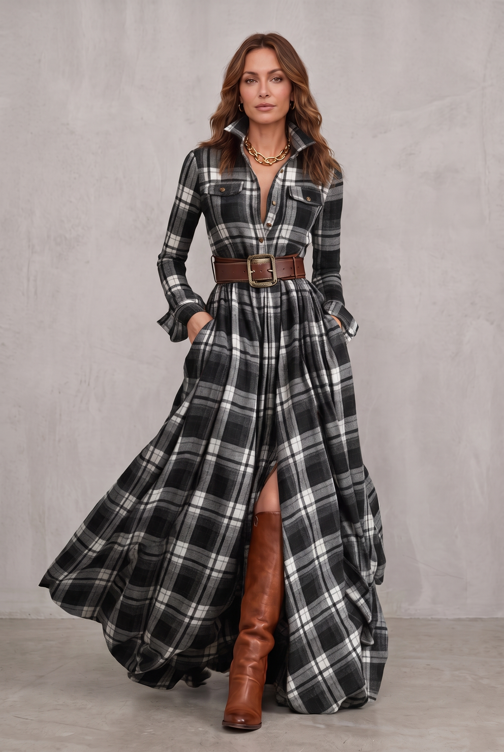Lauren | Classic Belted Button-Up Shirt Dress