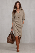 Scarlett | Elegant winter dress with buttons