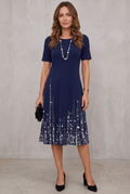 Ingrid | Shimmer-Hem Midi Dress