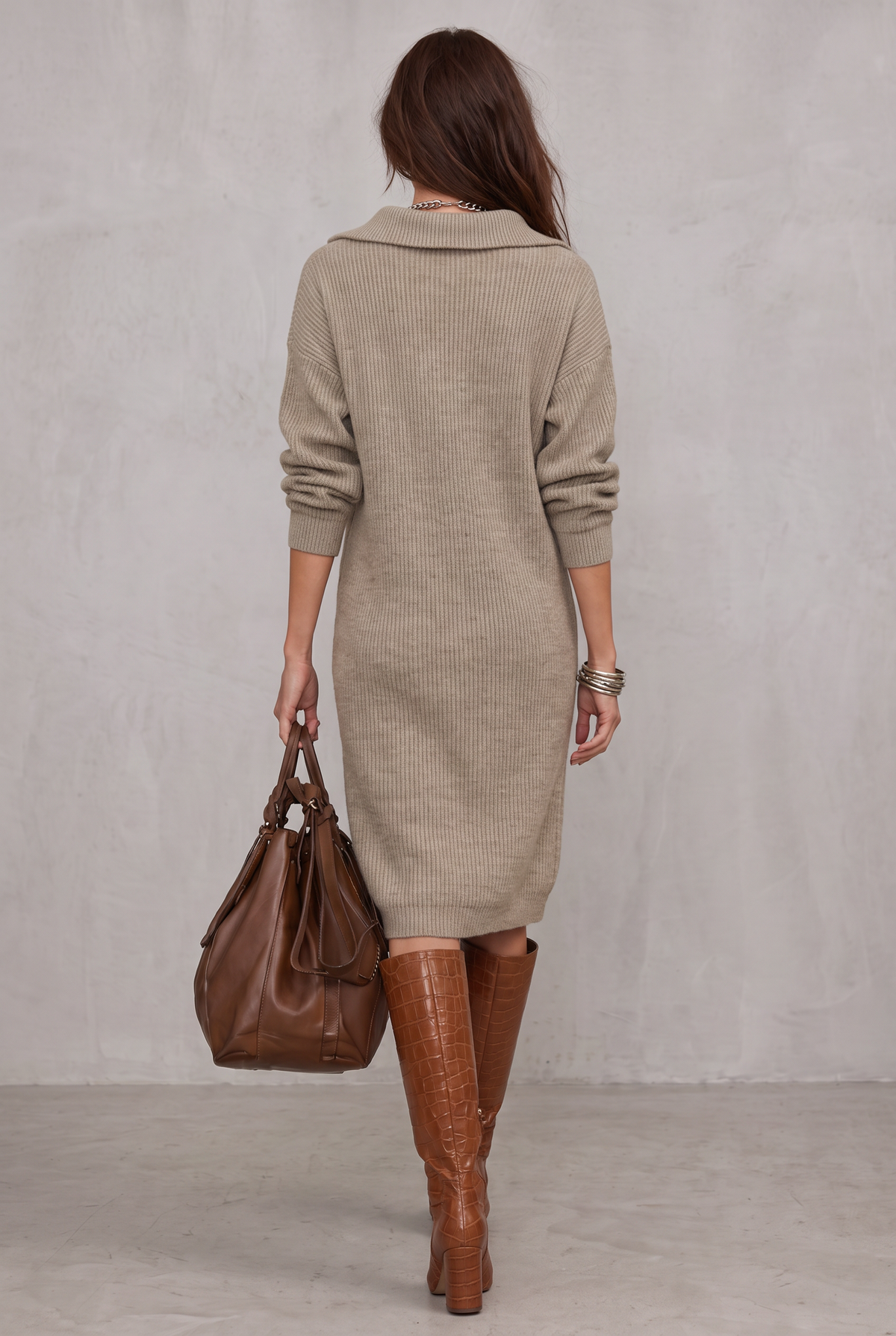 Scarlett | Elegant winter dress with buttons