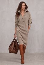 Scarlett | Elegant winter dress with buttons