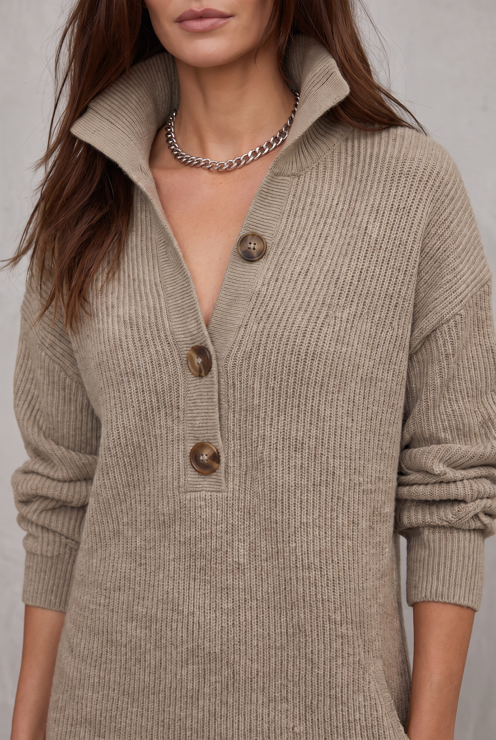 Scarlett | Elegant winter dress with buttons