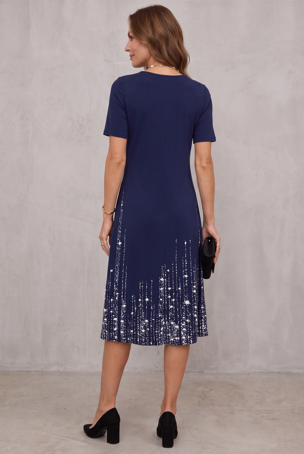 Ingrid | Shimmer-Hem Midi Dress