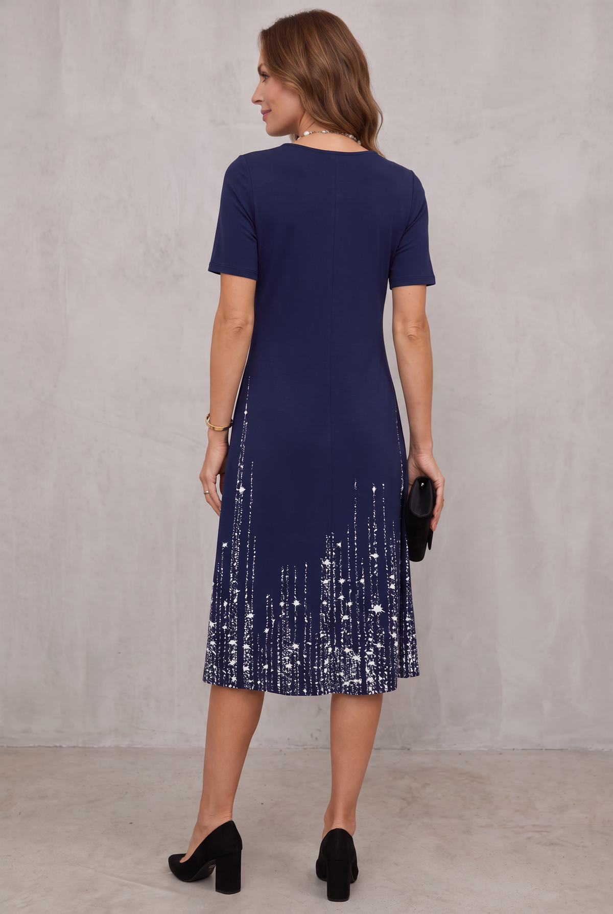 Ingrid | Shimmer-Hem Midi Dress