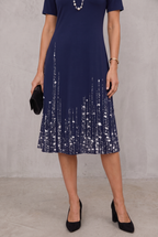Ingrid | Shimmer-Hem Midi Dress
