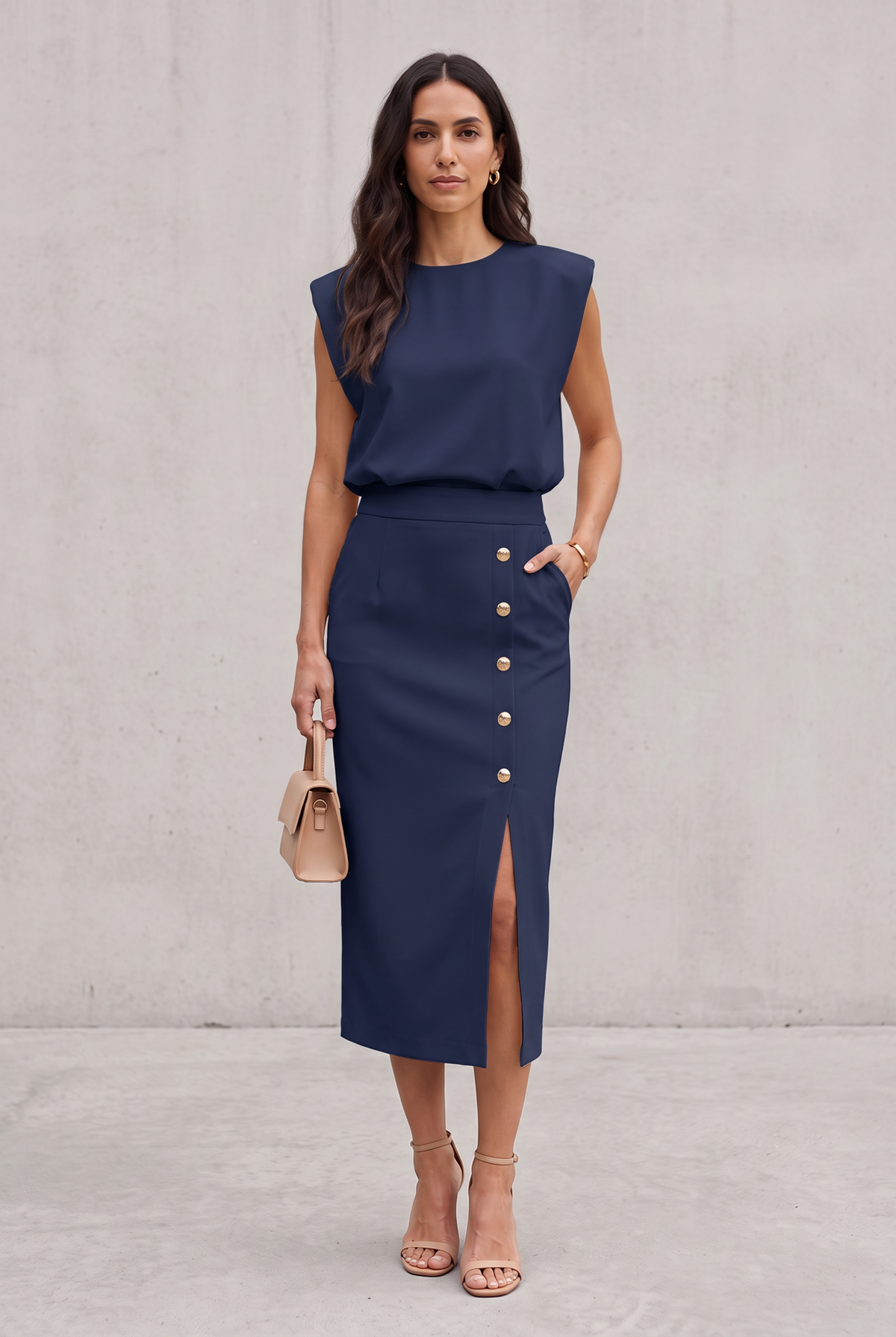 Dalia | Midi Dress with Side Slit