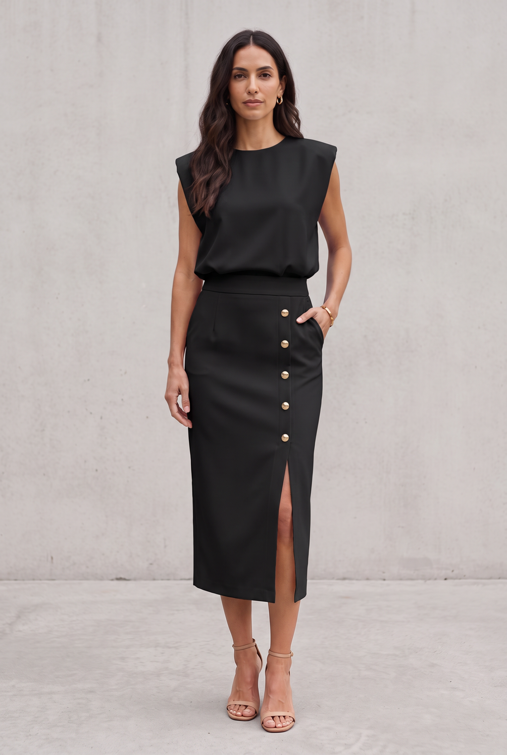 Dalia | Midi Dress with Side Slit