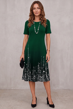 Ingrid | Shimmer-Hem Midi Dress